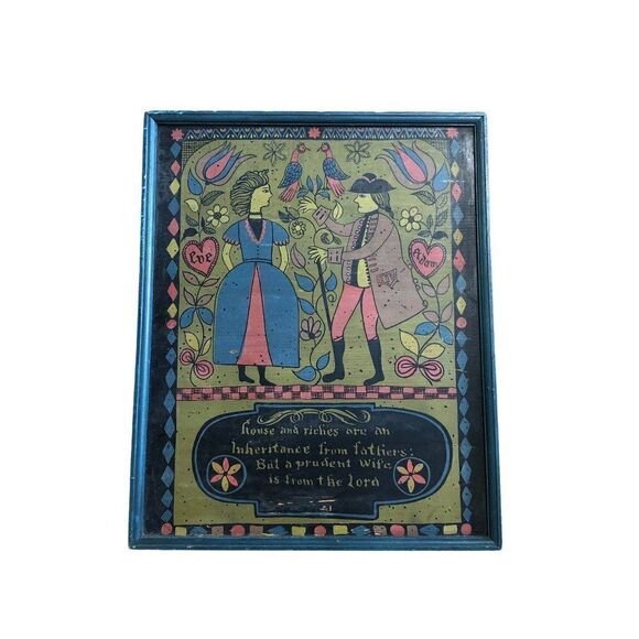 Vintage Wooden Wedding Sign Adam And Eve - Picture 1 of 5